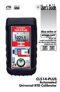 Thumbnail of document Manual - CL514-Plus 4 Wire RTD Auto-Connect Display Calibrator & Thermometer